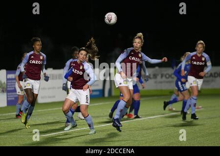 DURHAM, INGHILTERRA. IL 18 NOVEMBRE Natalie Haigh di Aston Villa esce in chiaro durante la partita della fa Women's Continental League Cup tra Durham Women e Aston Villa al Castello di Maiden, Durham City, mercoledì 18 novembre 2020. (Credit: Mark Fletcher | MI News) Credit: MI News & Sport /Alamy Live News Foto Stock