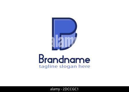 Creative letter P o PD linea di logo art design concetto, moderno ed elegante logo design. Illustrazione Vettoriale