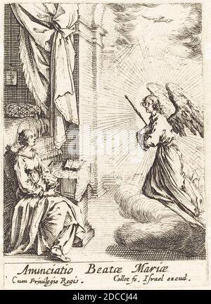 Jacques Callot, (artista), francese, 1592 - 1635, l'Annunciazione, incisione Foto Stock