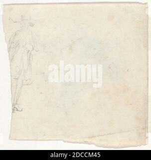 William Sidney Mount, (artista), americano, 1807 - 1868, Sketch of a Standing Man, 1827, grafite su carta wove, foglio: 14.2 × 13.7 cm (5 9/16 × 5 3/8 pollici Foto Stock