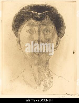 Albert Besnard, (artista), francese, 1849 - 1934, Regina Elisabetta del Belgio (la Reine Élisabeth de Belgique), 1917, incisione in nero-marrone su carta deformato, piastra: 30.7 x 24.6 cm (12 1/16 x 9 11/16 pollici), foglio: 41.4 x 33.6 cm (16 5/16 x 13 1/4 pollici Foto Stock