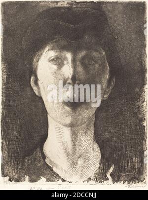 Albert Besnard, (artista), francese, 1849 - 1934, Regina Elisabetta del Belgio (la Reine Élisabeth de Belgique), 1917, acquaforte e acquatinto in nero su carta in carta, piastra: 30.9 x 24.6 cm (12 3/16 x 9 11/16 pollici), foglio: 33.6 x 26.1 cm (13 1/4 x 10 1/4 pollici Foto Stock