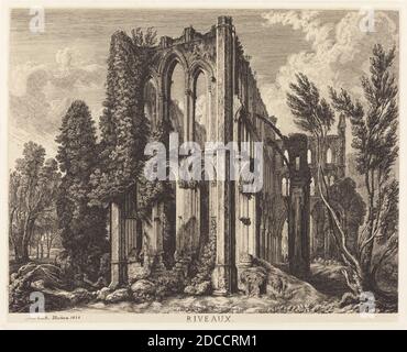 George Cuitt il giovane, (artista), britannico, 1779 - 1854, Riveaux, 1824, incisione su carta mince Foto Stock