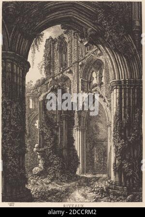 George Cuitt il giovane, (artista), britannico, 1779 - 1854, Riveaux, 1825, incisione su carta mince Foto Stock