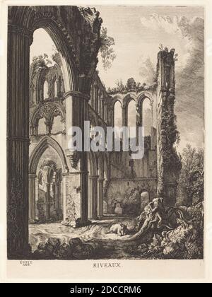George Cuitt il giovane, (artista), britannico, 1779 - 1854, Riveaux, 1825, incisione su carta mince Foto Stock