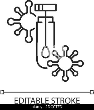 Icona lineare test PCR Illustrazione Vettoriale