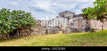 Rovine di Tulum, Riviera Maya Mexixo. Foto Stock