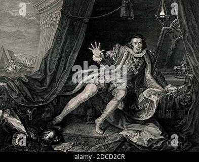 David Garrick come Richard III, 1746 Foto Stock