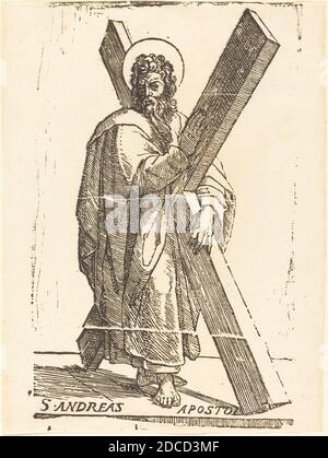 Jacques Stella, (artista), francese, 1596 - 1657, Sant'Andrea, Cristo e i dodici Apostoli, (serie), taglio di legno Foto Stock