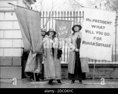 Silent Sentinel, Suffragettes americane, 1917 Foto Stock