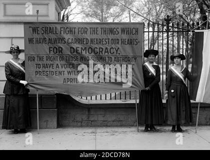 Silent Sentinel, Suffragettes americane, 1917 Foto Stock