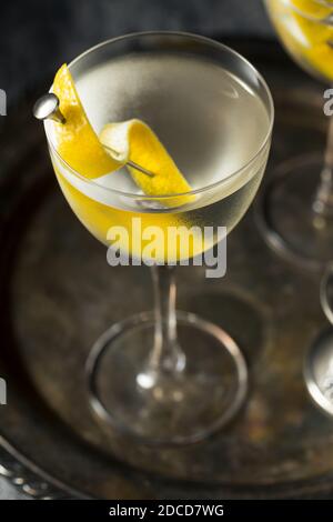 Boozy Lemon Dry Gin Martini con Vermouth Foto Stock