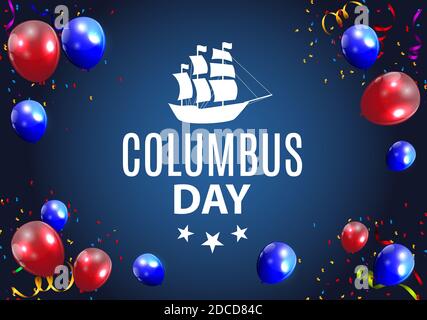 Illustrazione colorata del Columbus Day. Foto Stock