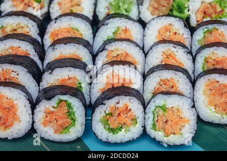Sushi ambientato nella città di Varsavia, Polonia Foto Stock