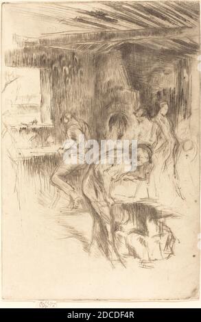 James McNeill Whistler, (artista), americano, 1834 - 1903, The Little Forge, 1875, drypoint Foto Stock