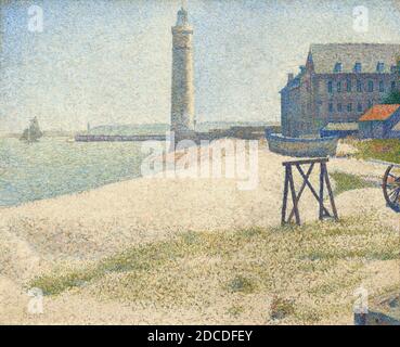 Georges Seurat, (artista), francese, 1859 - 1891, il faro di Honfleur, 1886, olio su tela, totale: 66.7 x 81.9 cm (26 1/4 x 32 1/4 pollici), incorniciato: 94.6 x 109.4 x 10.3 cm (37 1/4 x 43 1/16 x 4 1/16 pollici Foto Stock