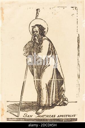 Jacques Stella, (artista), francese, 1596 - 1657, San Mattia, Cristo e i dodici Apostoli, (serie), in legno Foto Stock