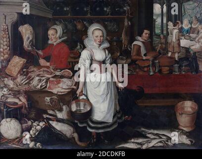 Scena di cucina con la parabola del ricco e Lazarus Pieter Cornelisz van Rijck 1610-1620 Foto Stock