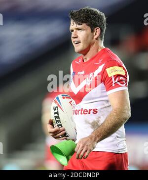 20 novembre 2020; Totally Wicked Stadium, Saint Helens, Merseyside, Inghilterra; betfred Super League Playoff Rugby, Saint Helens Saints contro Catalan Dragons; Lachlan Coote of St Helens Credit: Action Plus Sports Images/Alamy Live News Foto Stock