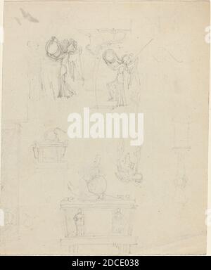 John Flaxman, (artista), British, 1755 - 1826, foglio di studio, grafite, totale: 20 x 16.2 cm (7 7/8 x 6 3/8 pollici Foto Stock
