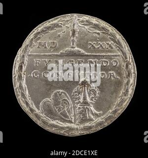 Matthes Gebel, (artista), tedesco, c. 1500 - 1574, Shield e Helm, 1529, piombo, totale (diametro): 3.81 cm (1 1/2 in.), peso lordo: 20.52 gr (0.045 lb.), asse: 6:00 Foto Stock