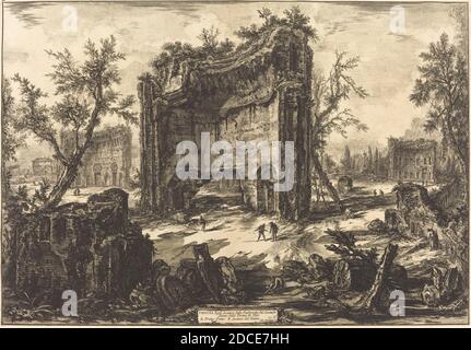 Giovanni Battista Piranesi, (artista), Veneziano, 1720 - 1778, Veduta ... delle Terme di Tito, Vedute di Roma, (serie), 1776, incisione su carta in foglio, piastra: 48.7 x 70.3 cm (19 3/16 x 27 11/16 pollici), foglio: 53.8 x 77 cm (21 3/16 x 30 5/16 pollici) Foto Stock