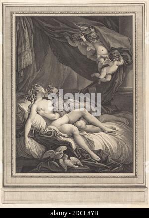 Geraud Vidal, (artista), francese, 1742 - 1801, Charles Monnet, (artista dopo), francese, 1732 - dopo il 1808, Venus et Adonis, incisione e incisione Foto Stock