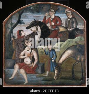 Khusraw scopre Shirin Bathing, dal ciclo pittorico di otto soggetti poetici Foto Stock