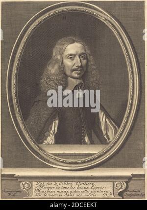 Robert Nanteuil, (artista), francese, 1623 - 1678, Philippe de Champaigne, (artista dopo), francese, 1602 - 1674, Vincent Voiture, 1649, incisione Foto Stock