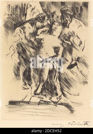 Lovis Corinth, (artista), tedesco, 1858 - 1925, Fritz Gurlitt, (editore), tedesco, 1854 - 1893, Susanna im Bade (Susanna in the Bath), 1914, punto di essiccazione in nero su carta dealizzata, piastra: 19.8 x 14.9 cm (7 13/16 x 5 7/8 pollici), foglio: 28.4 x 22.6 cm (11 3/16 x 8 7/8 pollici Foto Stock