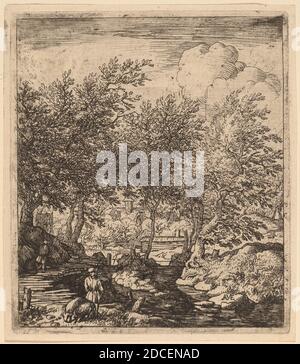 Allart van Everdingen, (artista), olandese, 1621 - 1675, Swineherd, probabilmente c.. 1645/1656, acquaforte Foto Stock