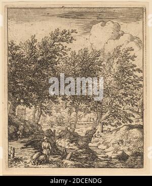 Allart van Everdingen, (artista), olandese, 1621 - 1675, Swineherd, probabilmente c.. 1645/1656, acquaforte Foto Stock