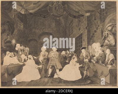 William Blake, (artista), britannico, 1757 - 1827, William Hogarth, (artista dopo), inglese, 1697 - 1764, Beggar's Opera, atto III, 1788/1790, incisione (incisione Foto Stock