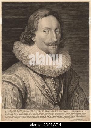 Lucas Emil Vorsterman, (artista), fiammingo, 1595 - 1675, Sir Anthony van Dyck, (artista dopo), fiammingo, 1599 - 1641, Carlo i, re d'Inghilterra, incisione Foto Stock