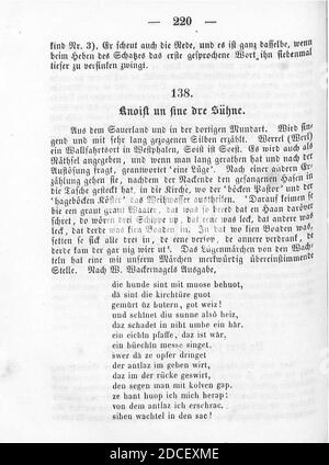 Kinder und Hausmärchen (Grimm) 1856 III 220. Foto Stock