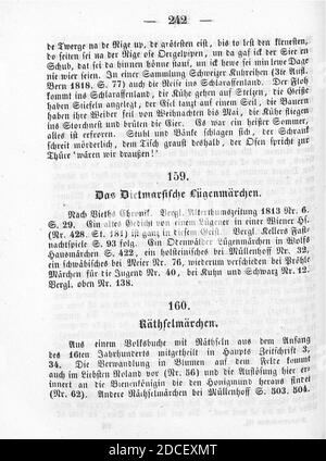 Kinder und Hausmärchen (Grimm) 1856 III 242. Foto Stock