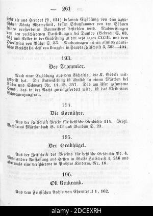 Kinder und Hausmärchen (Grimm) 1856 III 261. Foto Stock