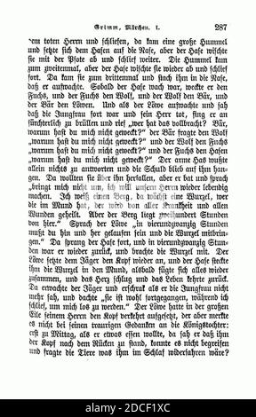 Kinder und Hausmärchen (Grimm) 1894 i 287. Foto Stock
