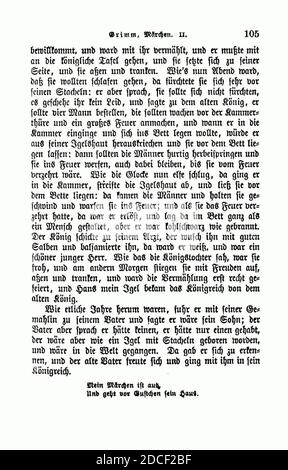 Kinder und Hausmärchen (Grimm) 1894 II 105. Foto Stock
