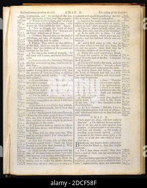 Bibbia di Re Giacomo 1772 - Romani 10 (1). Foto Stock