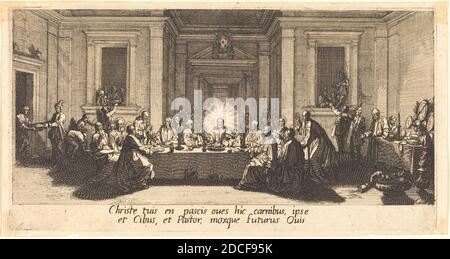 Jacques Callot, (artista), francese, 1592 - 1635, l'ultima cena, la grande Passione, (serie), c.. 1618, incisione e incisione Foto Stock