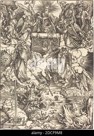 Albrecht Dürer, (artista), tedesco, 1471 - 1528, i sette Angeli con le trombe, l'Apocalisse, (serie), probabilmente c.. 1496/1498, taglio legno Foto Stock