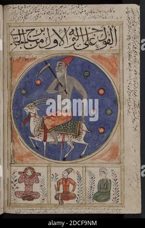 Kitab al-Bulhan -- zodiaco. Foto Stock