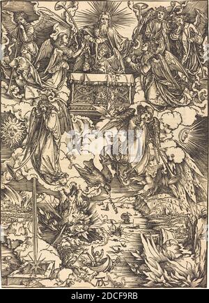 Albrecht Dürer, (artista), tedesco, 1471 - 1528, i sette Angeli con le trombe, l'Apocalisse, (serie), probabilmente c.. 1496/1498, taglio legno Foto Stock