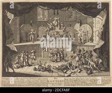 William Hogarth, (artista), inglese, 1697 - 1764, la Lotteria, 1721, incisione e incisione Foto Stock