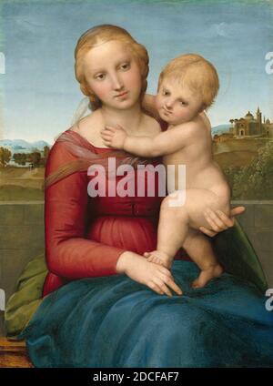 Raphael, (artista), Marchigiano, 1483 - 1520, la piccola Madonna Cowper, c. 1505, olio su pannello, totale: 59.5 x 44 cm (23 7/16 x 17 5/16 pollici), incorniciato: 86.2 x 71.4 x 8.3 cm (33 15/16 x 28 1/8 x 3 1/4 pollici Foto Stock