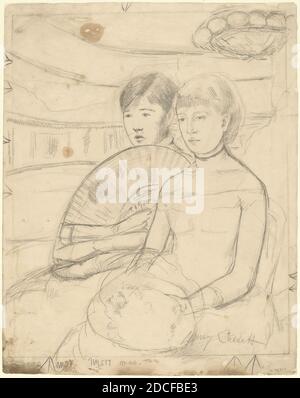 Mary Cassatt, (artista), americano, 1844 - 1926, The Loge, 1882, grafite, foglio: 28 × 22.1 cm (11 × 8 11/16 pollici Foto Stock