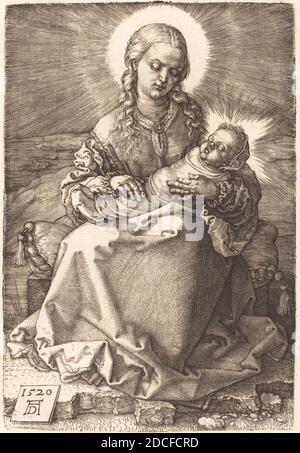 Albrecht Dürer, (artista), tedesco, 1471 - 1528, la Vergine con il Bambino in cigno, 1520, incisione Foto Stock