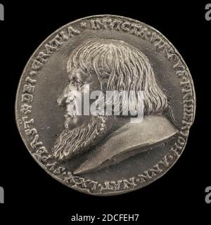 Matthes Gebel, (artista), tedesco, c. 1500 - 1574, Friedrich il Vecchio, 1460-1536, Margravio di Brandeburgo-Ansbach 1486, 1528, piombo, totale (diametro): 3.85 cm (1 1/2 in.), peso lordo: 17.86 gr (0.039 lb.), asse: 6:00 Foto Stock