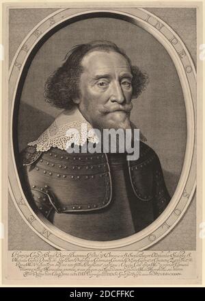 Willem Jacobsz Delff, (artista), olandese, 1580 - 1638, Michiel van Miereveld, (artista dopo), olandese, 1567 - 1641, Henry, Conte de Bergh, 1634, incisione Foto Stock